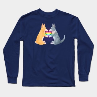 Corgi Pride Heart - Pembroke Welsh Corgi + Cardigan Welsh Corgi Long Sleeve T-Shirt